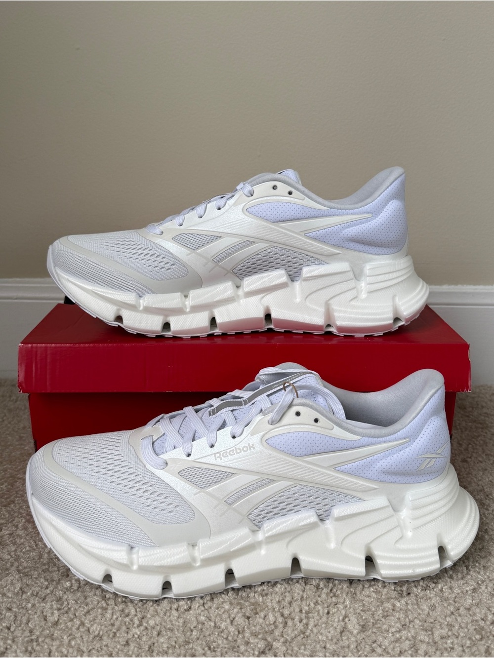 Reebok FloatZig 2 Running Shoes in White / Barely Grey